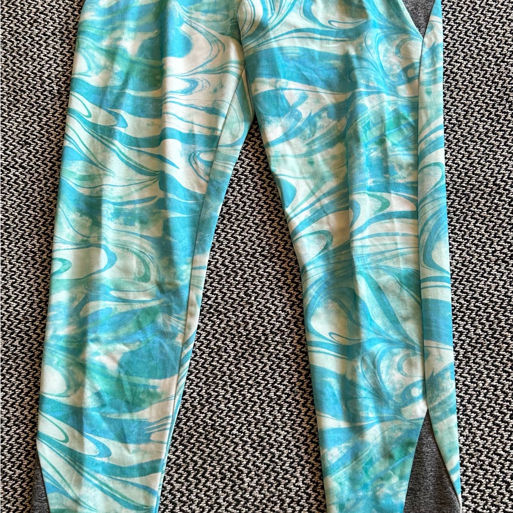Blue And Cream Swirl Justice Leggings